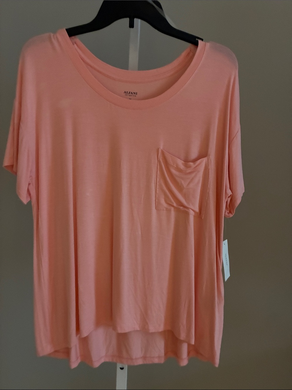 Alfani Peach Short-Sleeve Pocket Tee Sleep Shirt
